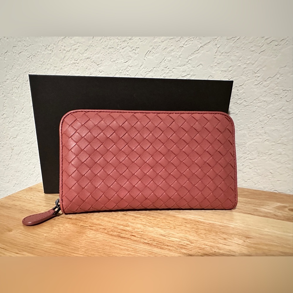 Bottega Veneta Pink Woven Wallet